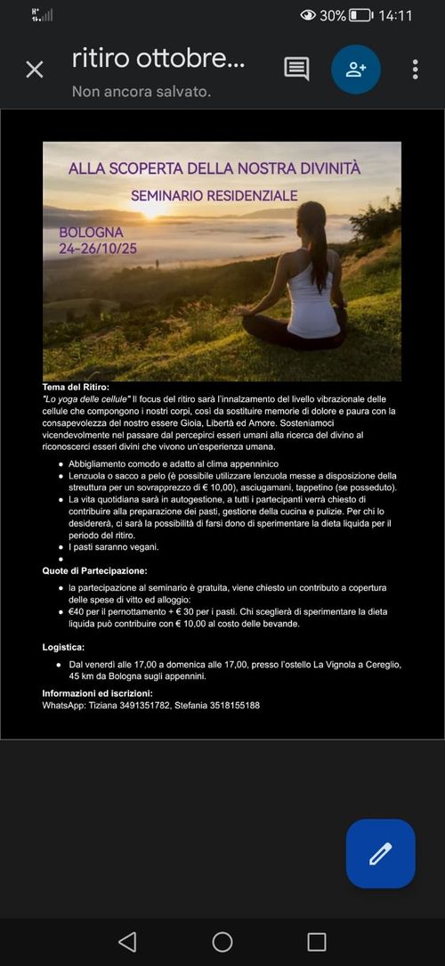 ALLA SCOPERTA DELLA NOSTRA DIVINITA' seminario residenziale8