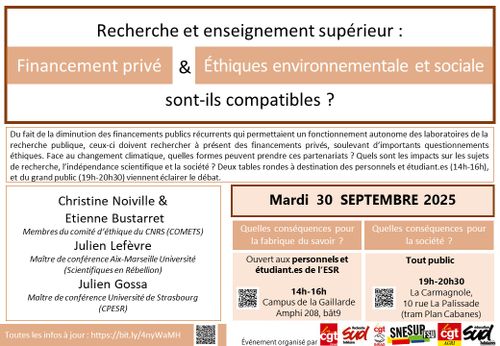 Recherche et enseignement supérieur : financement privé et éthiques environnementale et sociale sont-ils compatibles ?