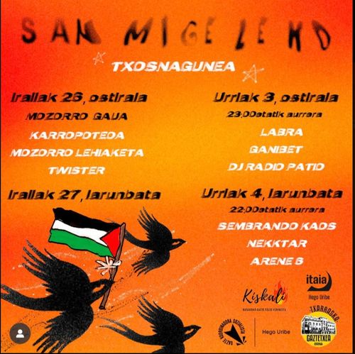 SAN MIGELEKO TXOSNAGUNEKO EGITARAUA